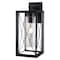 Vaxcel Milton 1 Light Matte Black Transitional Outdoor Wall Lantern Clear Glass T0763 - alternate 1